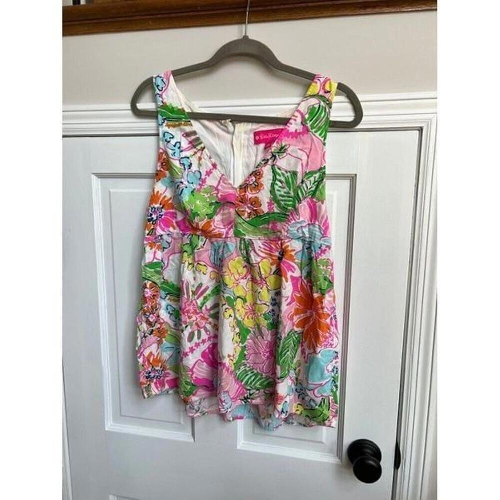 Lilly Pulitzer for Target Nosey Posey Sleeveless Floral V Neck Top Large